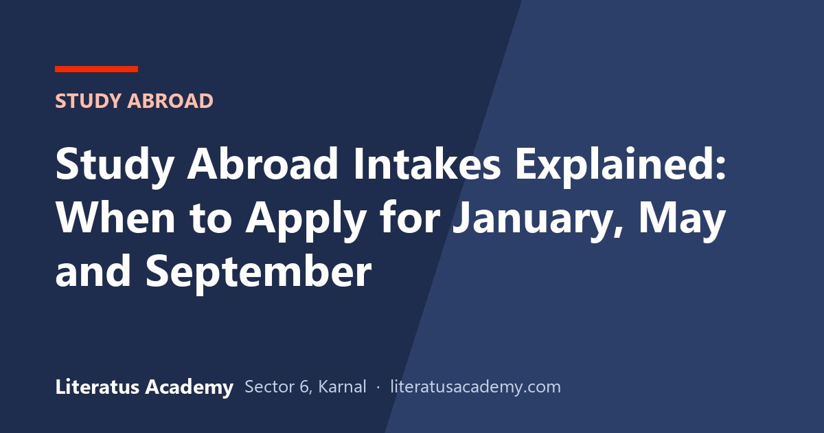 Study Abroad Intakes Explained: When to Apply for January, May and September